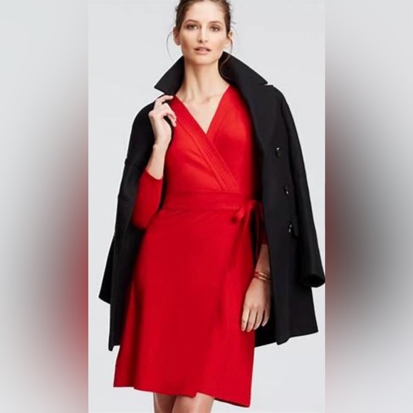 Ann Taylor Dresses & Skirts - Ann Taylor, Timeless Red Wrap Dress, Size 6